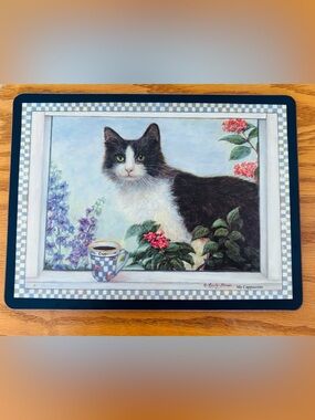 Casserole Plate Pimpernel Cat Cork Backed Casserole Stand - 12”x9”x 1/8”